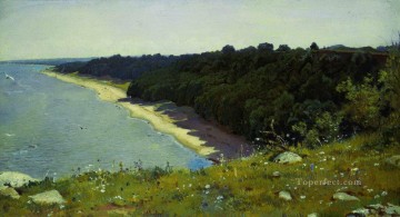 by the seashore 1889 classical landscape Ivan Ivanovich Oil Paintings